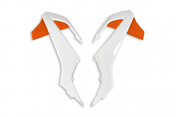 Radiator covers / White-orange - oem 19-21 - Ktm - REPLICA PLASTICS - KT04073-999W - UFO Plast