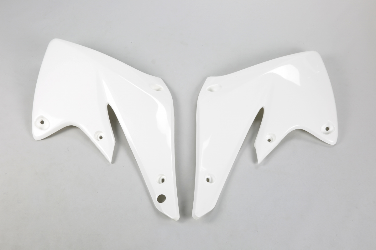 Radiator Covers white for Kawasaki KXF 250 (2004-05) - REPLICA PLASTICS - KA03756-047 - Ufo Plast