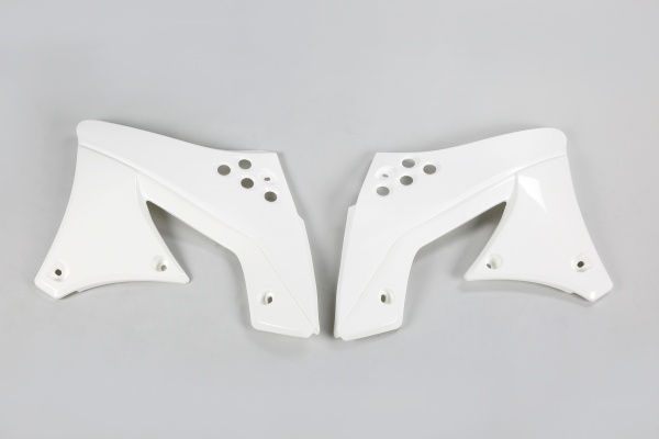 Radiator covers - white 047 - Kawasaki - REPLICA PLASTICS - KA04703-047 - UFO Plast