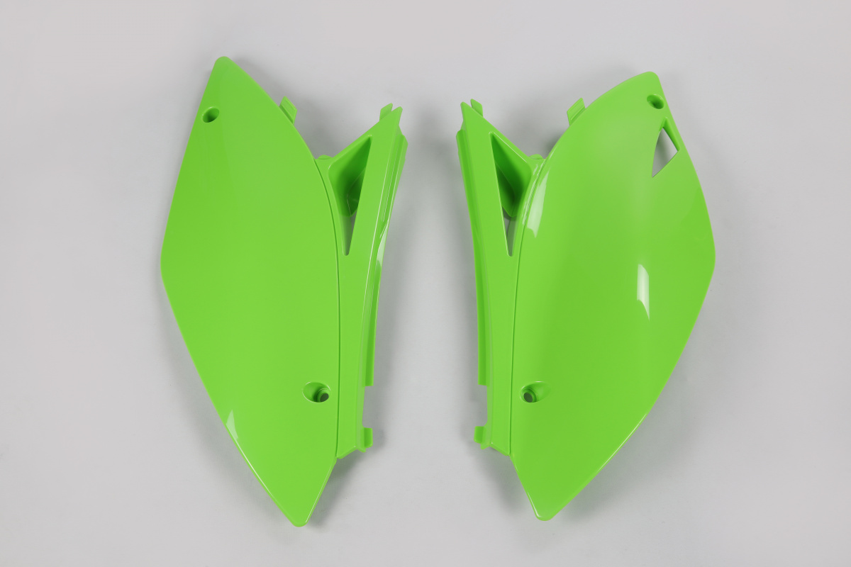 Side Panels green for Kawasaki KXF 250 (2009-12) - KXF 450 (2009-11) - REPLICA PLASTICS - KA04700-026 - Ufo Plast