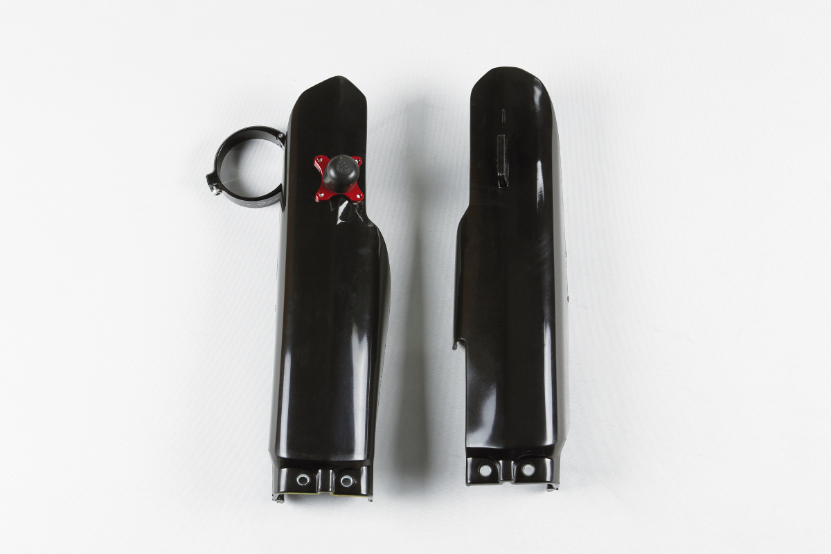 Fork slider protectors + quick starter - black - Suzuki - REPLICA PLASTICS - SU03959-001 - UFO Plast