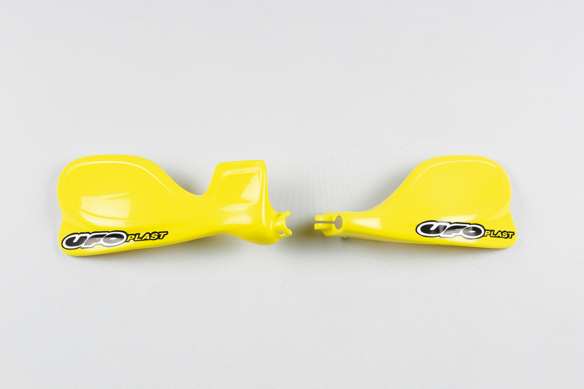 Handguards yellow for Suzuki RM 125 (1996-03) - RM 250 (1996-03) - REPLICA PLASTICS - SU03902-101 - Ufo Plast