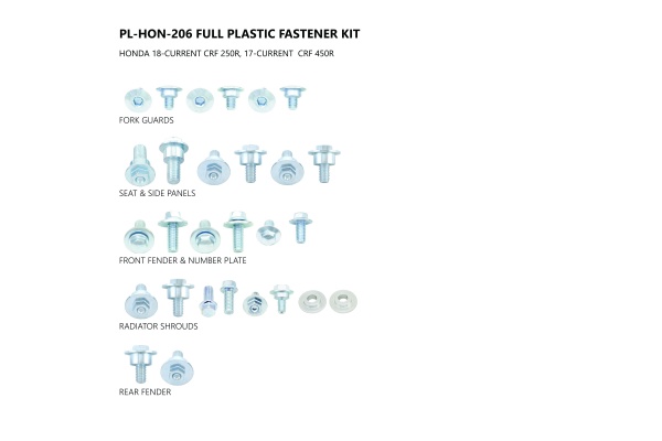 Motocross full plastic fastener kit for Honda - Altri accessori - AC02433 - UFO Plast