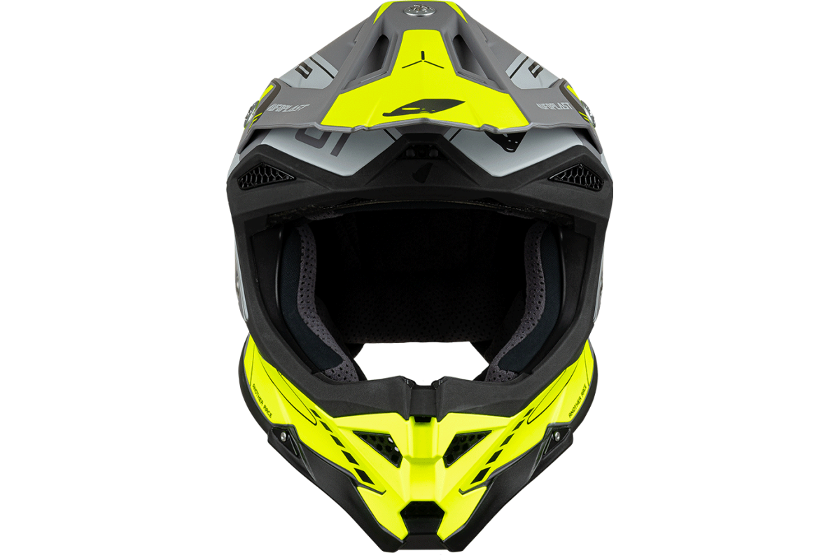 Motocross helmet Diamond grey and neon yellow - Home - he055 - Ufo Plast