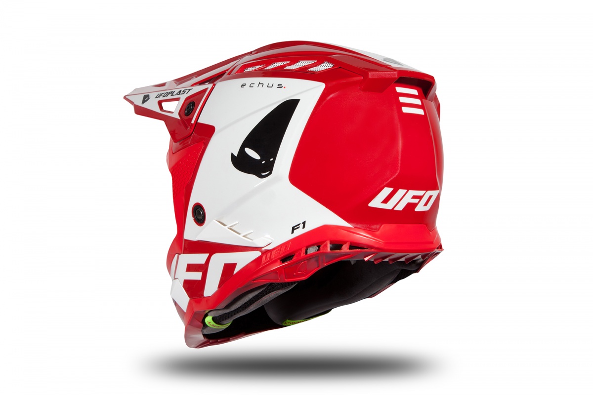 Motocross helmet Echus red and white glossy - NEW PRODUCTS - HE170 - Ufo Plast