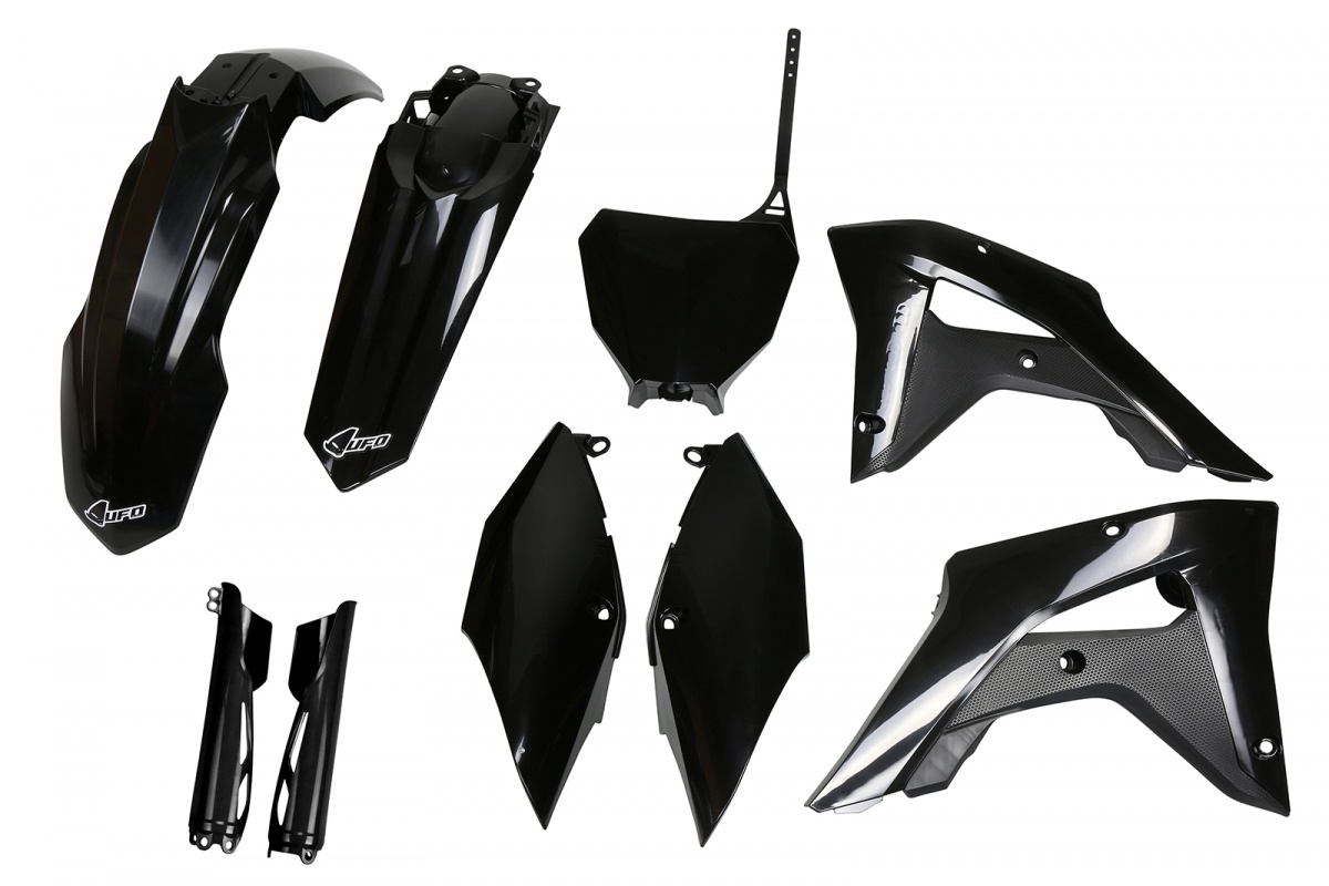 Full Plastic Kit black for Honda CRF 250RX (2019-21) - CRF 450RX (2017-20) - REPLICA PLASTICS - HOKIT120F-001 - Ufo Plast