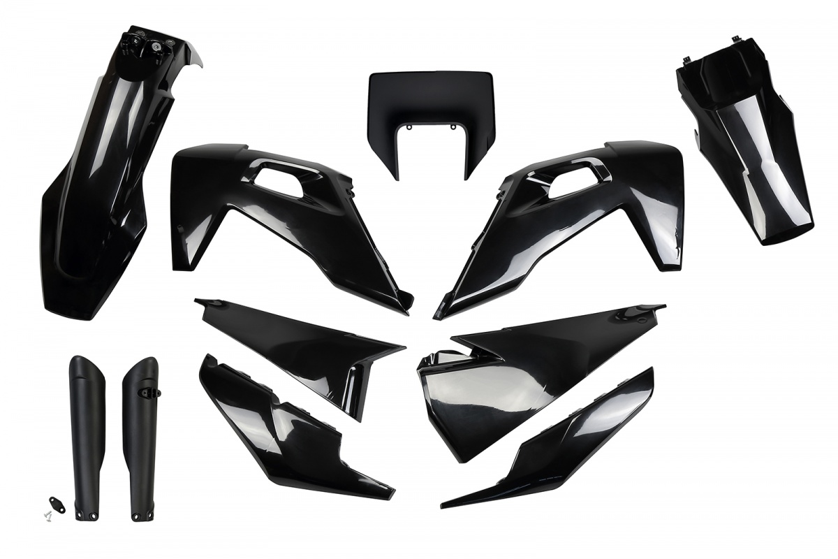 Full Plastic Kit black for Husqvarna TE 250 - FE 250 - TE 300 - FE 350 - FE 450 - FE 501 - TX 125 - TX 250 - TX 300 - TE 150 ...