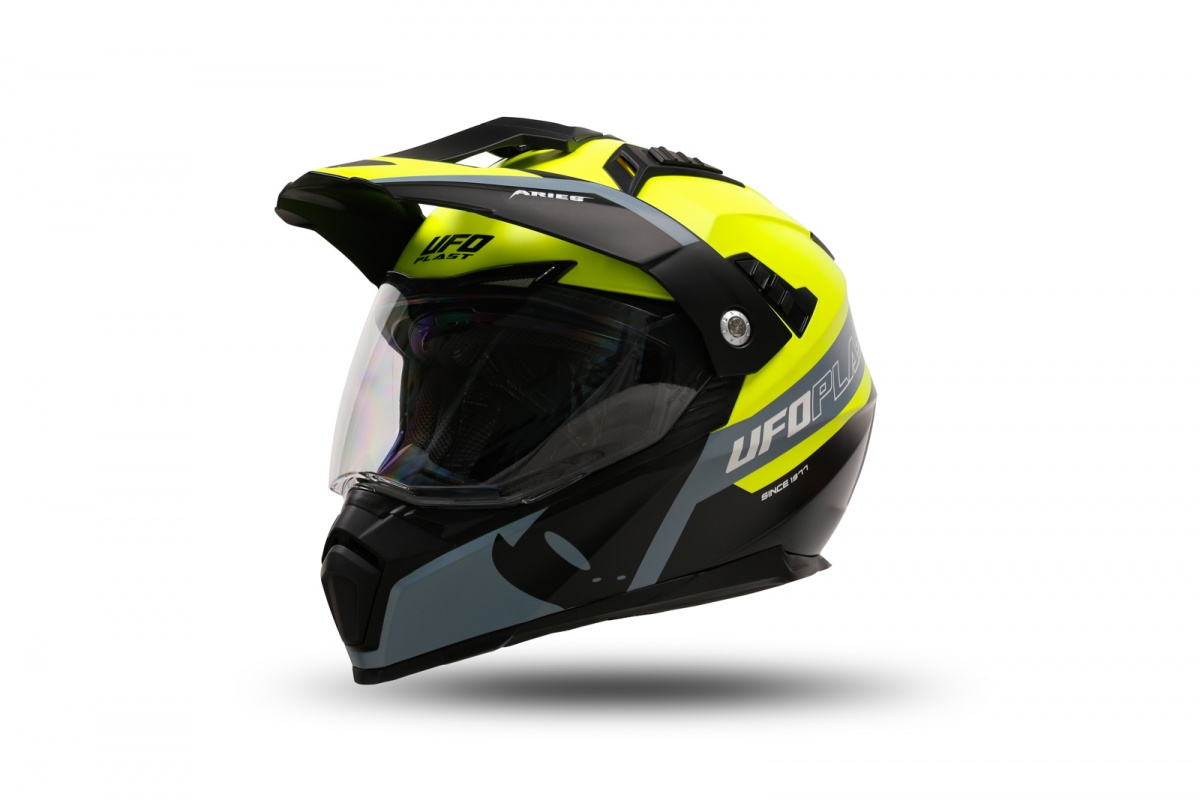 Motocross Aries helmet black and neon yellow - Helmets - HE13500-DK - Ufo Plast